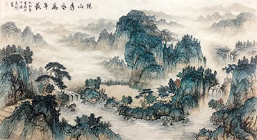 Chinese Mountain and Water Painting,90cm x 180cm,1011077-x