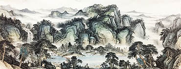 Chinese Mountain and Water Painting,70cm x 180cm,1011078-x