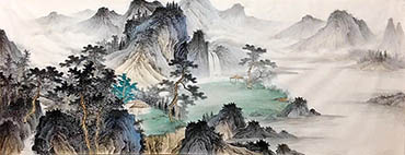 Chinese Mountain and Water Painting,70cm x 180cm,1011079-x