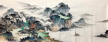 Chinese Mountain and Water Painting,70cm x 180cm,1011081-x