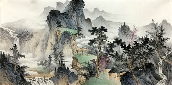 Mountain and Water,69cm x 138cm(27〃 x 54〃),1011083-z