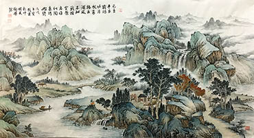 Chinese Mountain and Water Painting,90cm x 180cm,1011084-x