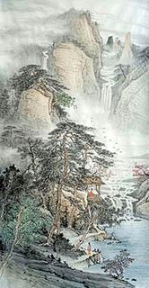 Chinese Mountain and Water Painting,90cm x 180cm,1011086-x