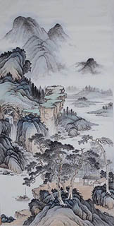 Chinese Mountain and Water Painting,90cm x 180cm,1011089-x