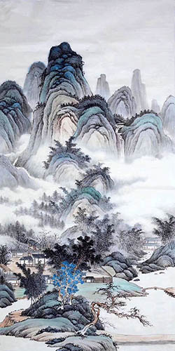 Mountain and Water,90cm x 180cm(35〃 x 71〃),1011091-z