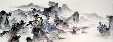 Chinese Mountain and Water Painting,70cm x 180cm,1011094-x