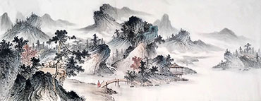 Chinese Mountain and Water Painting,70cm x 180cm,1011097-x