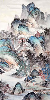 Chinese Mountain and Water Painting,90cm x 180cm,1011098-x