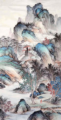 Mountain and Water,90cm x 180cm(35〃 x 71〃),1011098-z