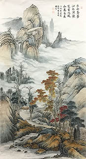 Chinese Mountain and Water Painting,90cm x 180cm,1011099-x