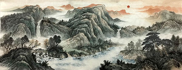 Mountain and Water,70cm x 180cm(27〃 x 70〃),1011100-z