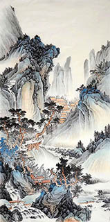 Chinese Mountain and Water Painting,90cm x 180cm,1011101-x