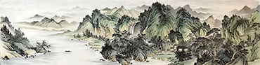 Chinese Mountain and Water Painting,50cm x 240cm,1011102-x