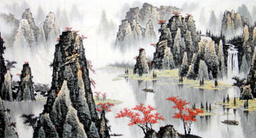 Chinese Mountain and Water Painting,97cm x 180cm,1016047-x