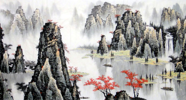 Mountain and Water,97cm x 180cm(38〃 x 70〃),1016047-z