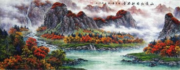 Chinese Mountain and Water Painting,70cm x 180cm,1061003-x