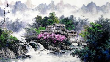Chinese Mountain and Water Painting,60cm x 135cm,1061032-x