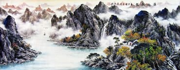 Chinese Mountain and Water Painting,70cm x 180cm,1061042-x