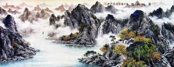 Mountain and Water,70cm x 180cm(27〃 x 70〃),1061042-z