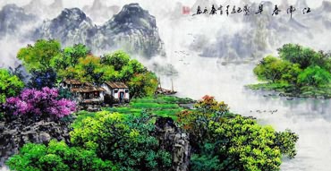 Chinese Mountain and Water Painting,50cm x 100cm,1061045-x