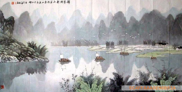 Mountain and Water,66cm x 136cm(26〃 x 53〃),1077019-z