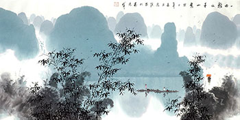 Chinese Mountain and Water Painting,68cm x 136cm,1095071-x
