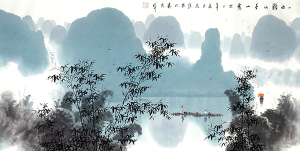Mountain and Water,68cm x 136cm(27〃 x 54〃),1095071-z