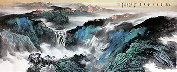 Chinese Mountain and Water Painting,70cm x 180cm,1095085-x