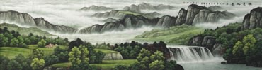 Chinese Mountain and Water Painting,365cm x 97cm,1135067-x