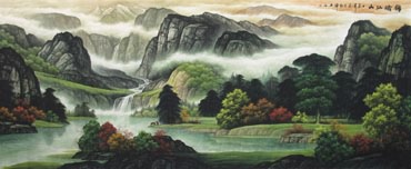 Chinese Mountain and Water Painting,140cm x 360cm,1135069-x