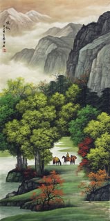 Chinese Mountain and Water Painting,66cm x 136cm,1135073-x