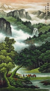 Chinese Mountain and Water Painting,97cm x 180cm,1135076-x