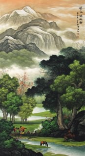 Chinese Mountain and Water Painting,97cm x 180cm,1135079-x