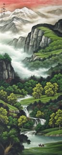Chinese Mountain and Water Painting,150cm x 350cm,1135081-x