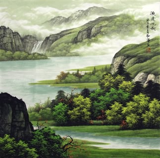 Chinese Mountain and Water Painting,66cm x 66cm,1135082-x