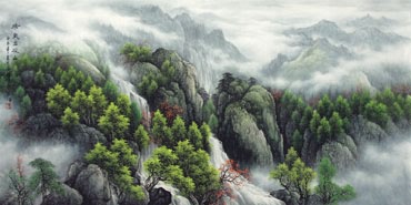 Chinese Mountain and Water Painting,69cm x 138cm,1135097-x