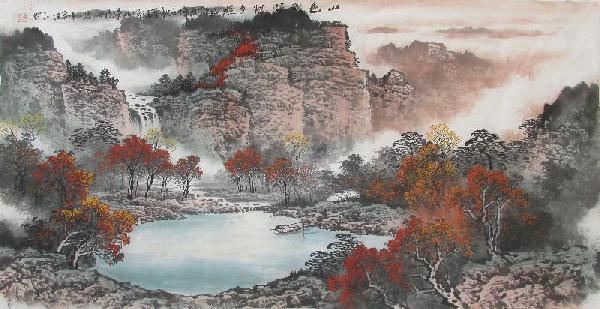 Mountain and Water,68cm x 136cm(27〃 x 54〃),lh11083001-z