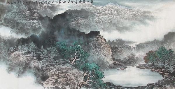 Mountain and Water,68cm x 136cm(27〃 x 54〃),lh11083004-z