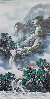 Chinese Mountain and Water Painting,35cm x 70cm,wm11114001-x