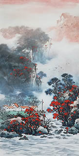 Chinese Mountain and Water Painting,35cm x 70cm,wm11114004-x