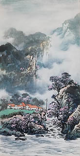 Chinese Mountain and Water Painting,35cm x 70cm,wm11114006-x