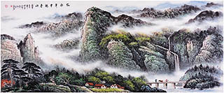 Chinese Mountain and Water Painting,70cm x 180cm,zyg11115004-x