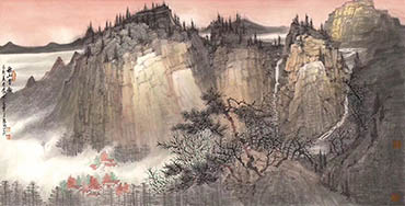 Chinese Mountain and Water Painting,68cm x 136cm,zzb11116003-x