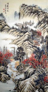 Chinese Mountains Painting,70cm x 135cm,1006020-x