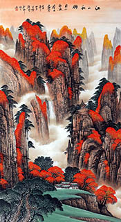 Chinese Mountains Painting,96cm x 180cm,1026008-x