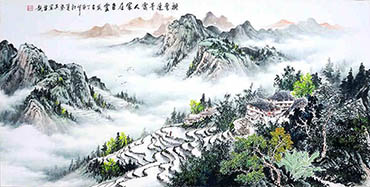 Chinese Mountains Painting,68cm x 136cm,1061050-x
