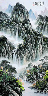 Chinese Mountains Painting,68cm x 136cm,1061051-x