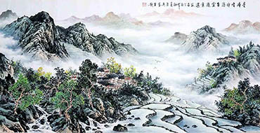 Chinese Mountains Painting,68cm x 136cm,1061060-x