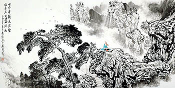 Chinese Mountains Painting,68cm x 136cm,1095059-x