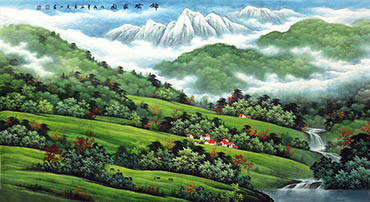 Chinese Mountains Painting,97cm x 180cm,1135134-x